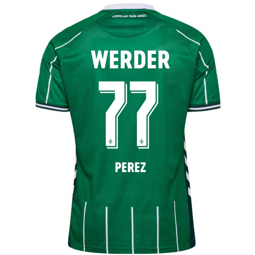 Danxen Män Catalina Pérez Jaramillo #77 Grön Vit Hemmatröja Matchtröjor 2025/26 Tröjor T-Tröja