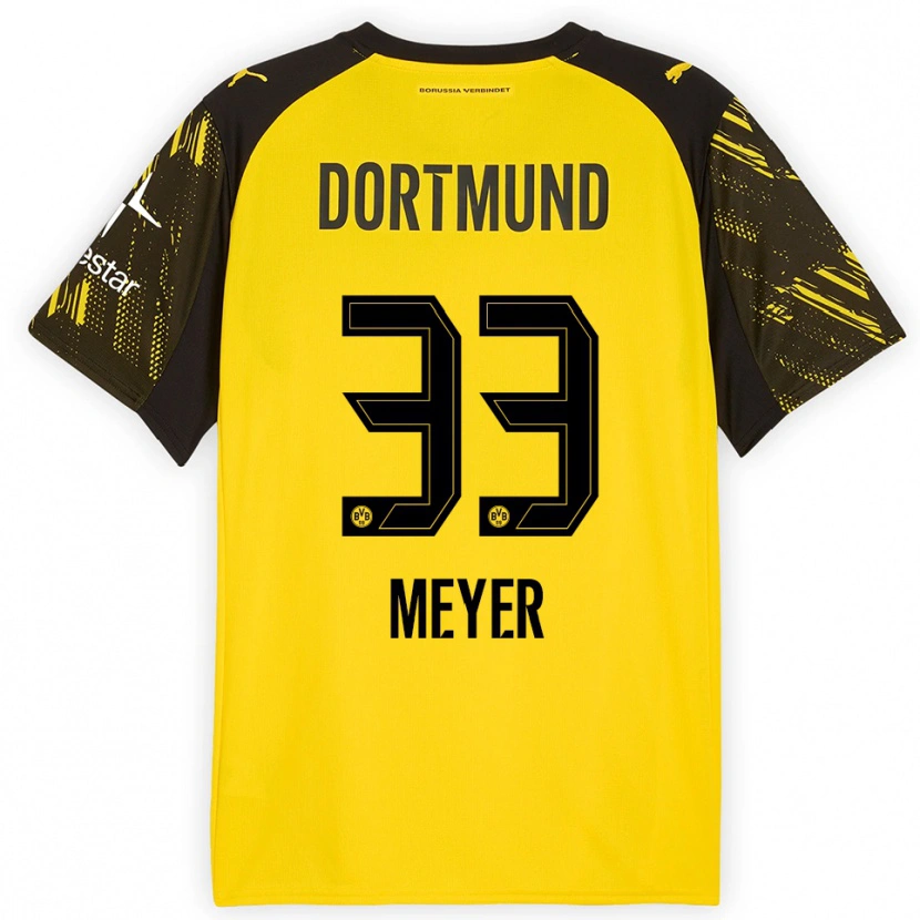 Danxen Män Alexander Meyer #33 Gul Svart Hemmatröja Matchtröjor 2025/26 Tröjor T-Tröja
