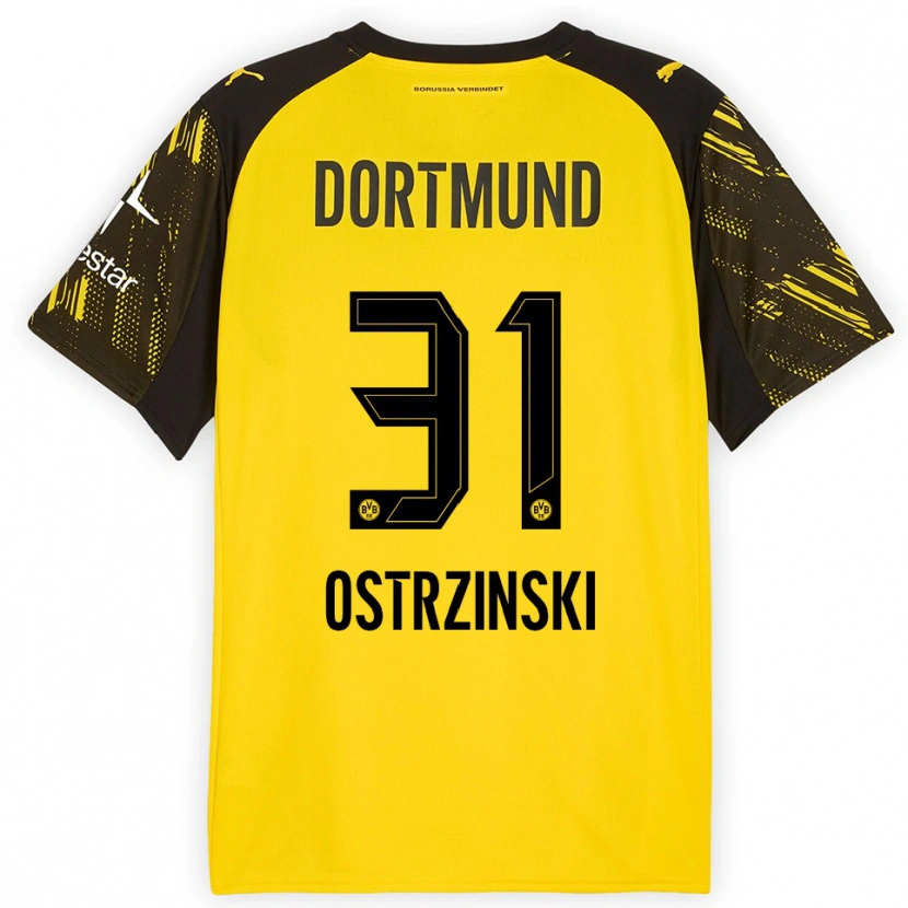 Danxen Män Silas Ostrzinski #31 Gul Svart Hemmatröja Matchtröjor 2025/26 Tröjor T-Tröja