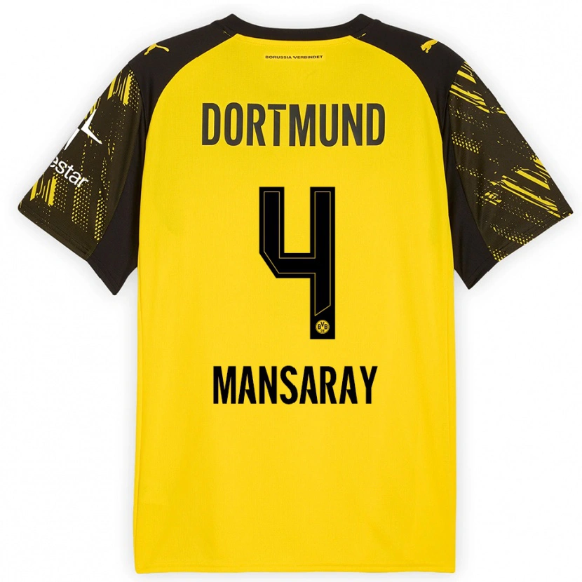 Danxen Män Ismael Mansaray #4 Gul Svart Hemmatröja Matchtröjor 2025/26 Tröjor T-Tröja