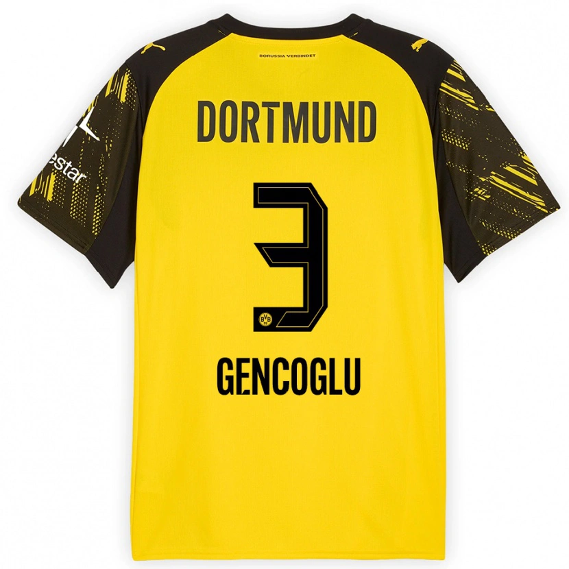 Danxen Män Tekin Gencoglu #3 Gul Svart Hemmatröja Matchtröjor 2025/26 Tröjor T-Tröja