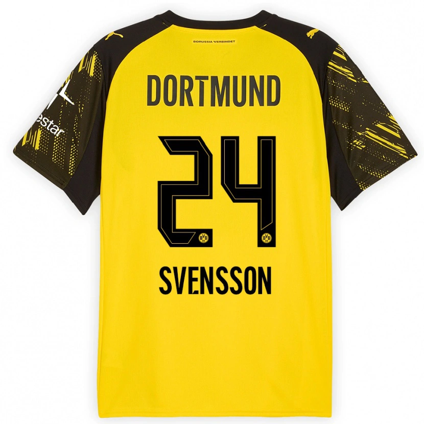 Danxen Män Daniel Svensson #24 Gul Svart Hemmatröja Matchtröjor 2025/26 Tröjor T-Tröja