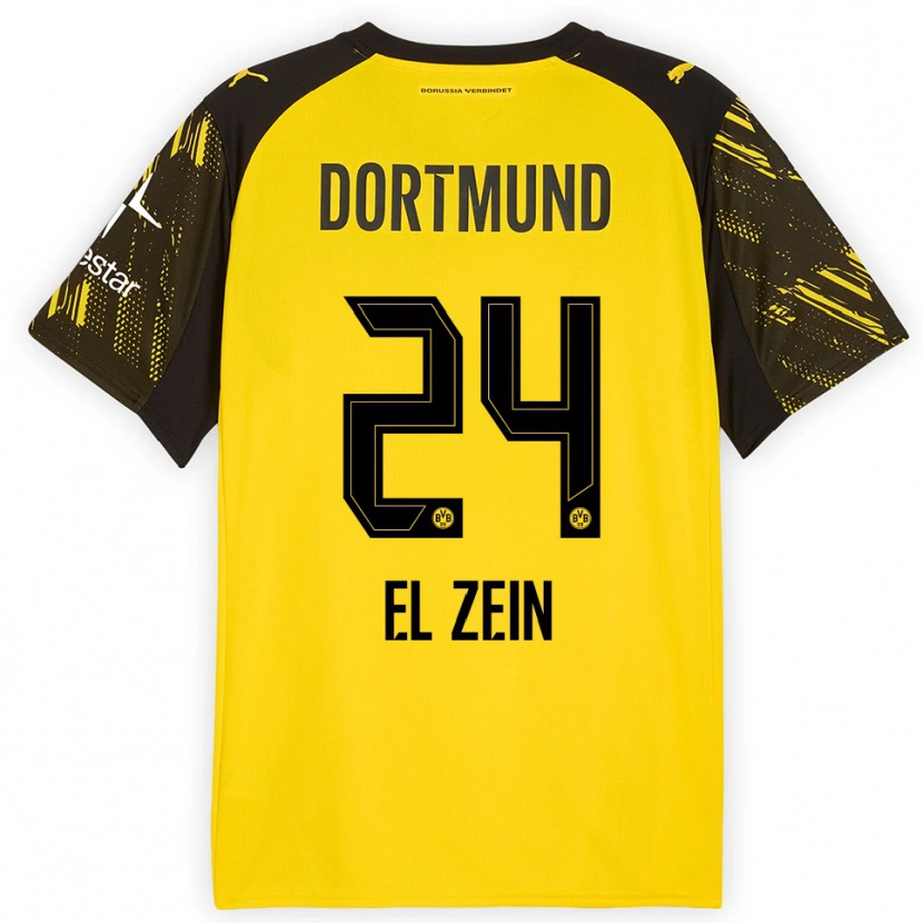 Danxen Män Abu-Bekir Omer El-Zein #24 Gul Svart Hemmatröja Matchtröjor 2025/26 Tröjor T-Tröja