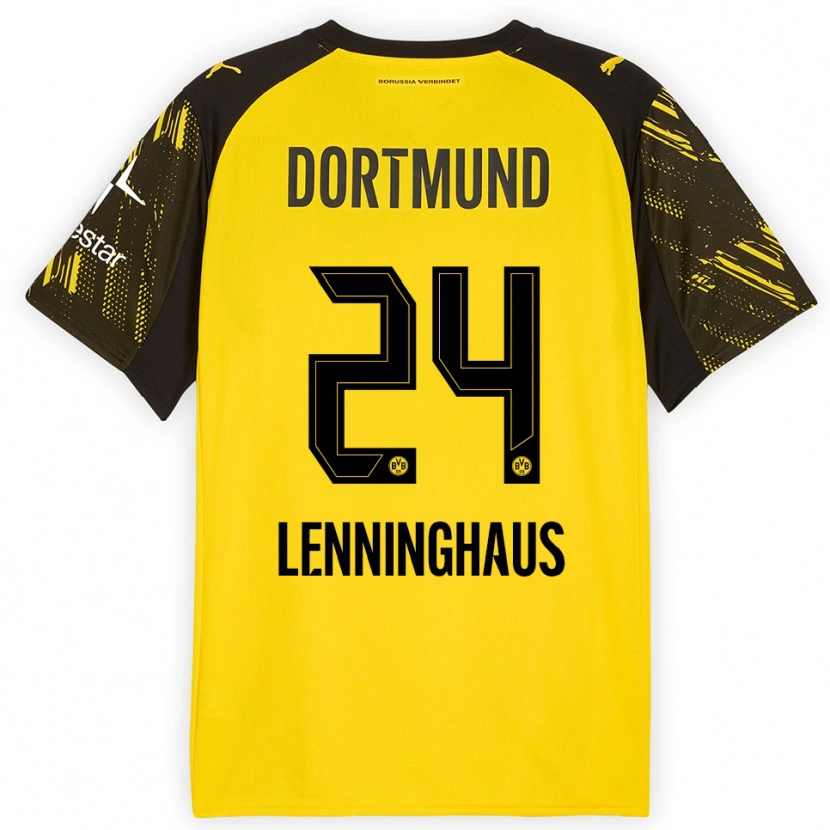 Danxen Män Mika Lenninghaus #24 Gul Svart Hemmatröja Matchtröjor 2025/26 Tröjor T-Tröja