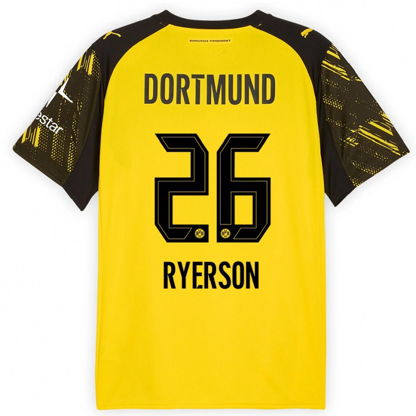 Danxen Män Julian Ryerson #26 Gul Svart Hemmatröja Matchtröjor 2025/26 Tröjor T-Tröja