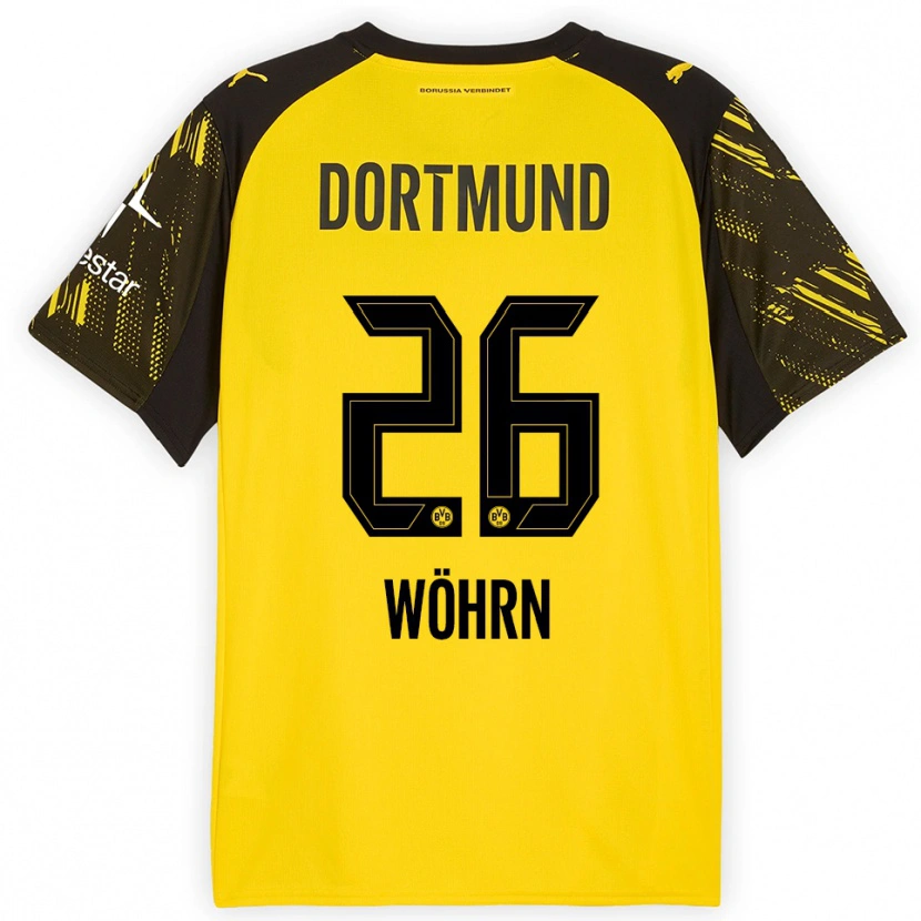 Danxen Män Yasu Wöhrn #26 Gul Svart Hemmatröja Matchtröjor 2025/26 Tröjor T-Tröja