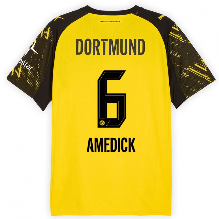 Danxen Män Maik Amedick #6 Gul Svart Hemmatröja Matchtröjor 2025/26 Tröjor T-Tröja