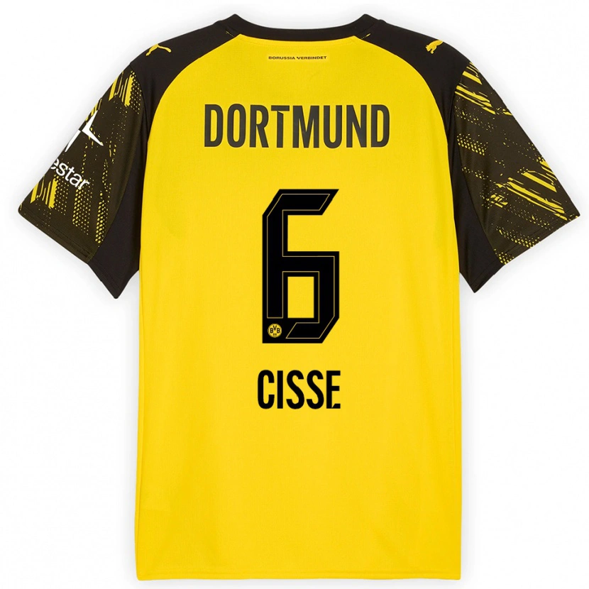 Danxen Män Faroukou Cisse #6 Gul Svart Hemmatröja Matchtröjor 2025/26 Tröjor T-Tröja