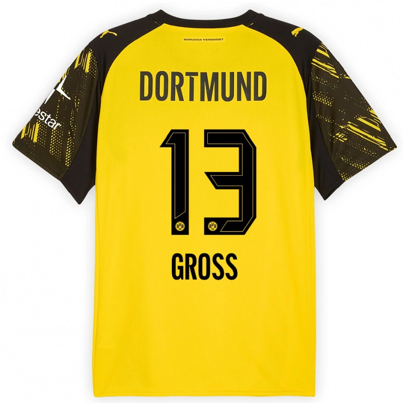 Danxen Män Pascal Groß #13 Gul Svart Hemmatröja Matchtröjor 2025/26 Tröjor T-Tröja