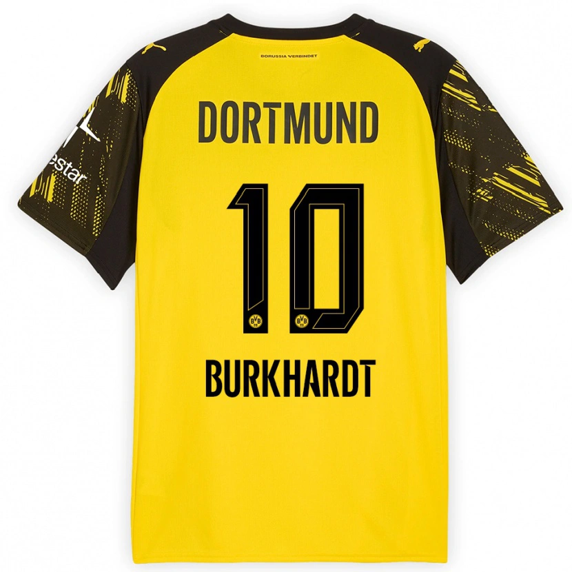 Danxen Män Till Burkhardt #10 Gul Svart Hemmatröja Matchtröjor 2025/26 Tröjor T-Tröja