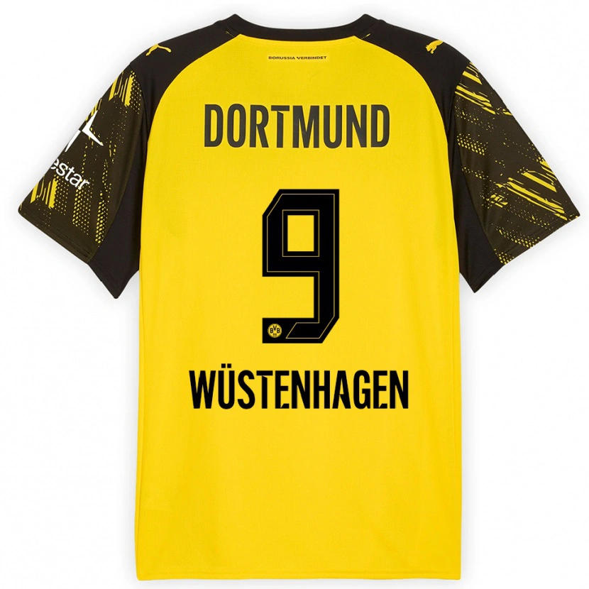 Danxen Män Bennedikt Wüstenhagen #9 Gul Svart Hemmatröja Matchtröjor 2025/26 Tröjor T-Tröja