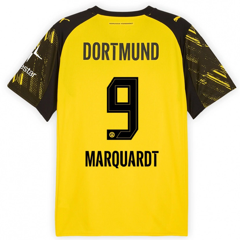 Danxen Män Dana Marquardt #9 Gul Svart Hemmatröja Matchtröjor 2025/26 Tröjor T-Tröja
