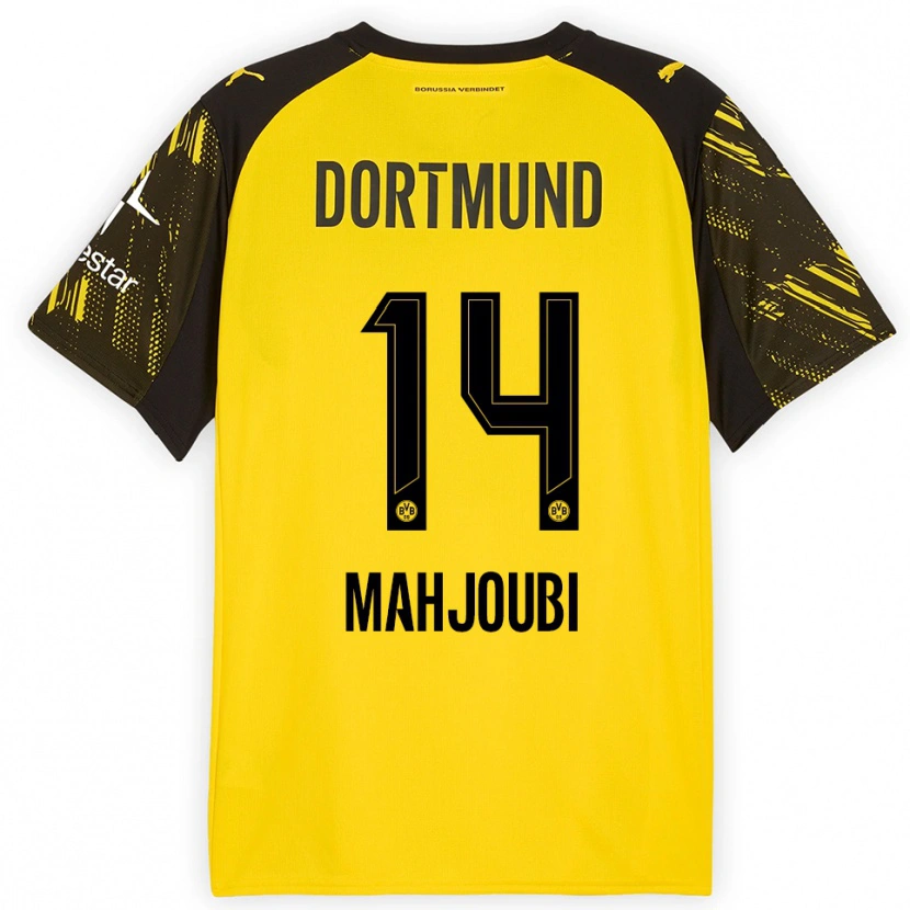 Danxen Män Anas Mahjoubi #14 Gul Svart Hemmatröja Matchtröjor 2025/26 Tröjor T-Tröja