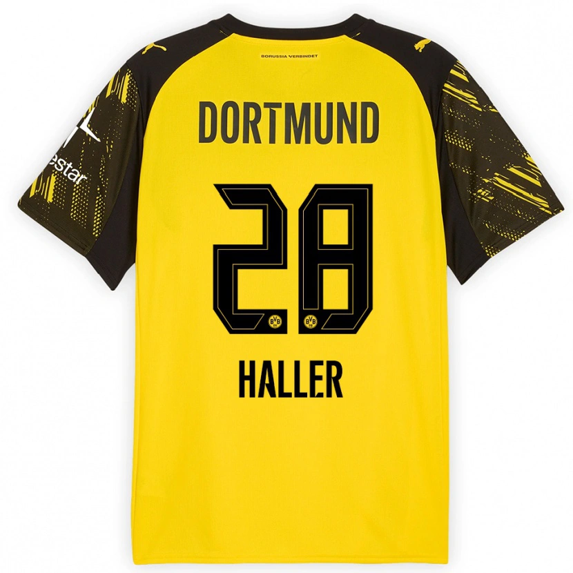 Danxen Män Sébastien Haller #28 Gul Svart Hemmatröja Matchtröjor 2025/26 Tröjor T-Tröja