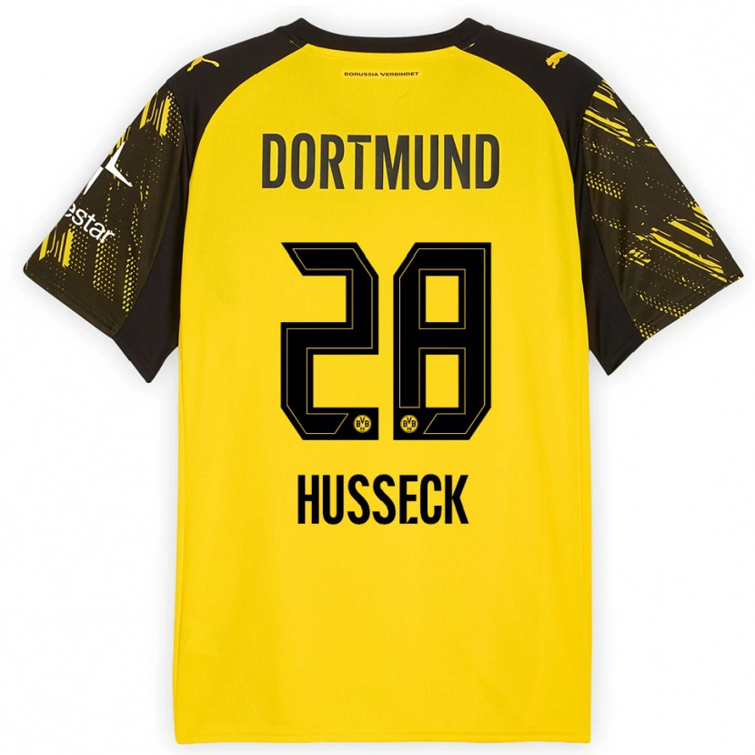 Danxen Män Jonah Husseck #28 Gul Svart Hemmatröja Matchtröjor 2025/26 Tröjor T-Tröja