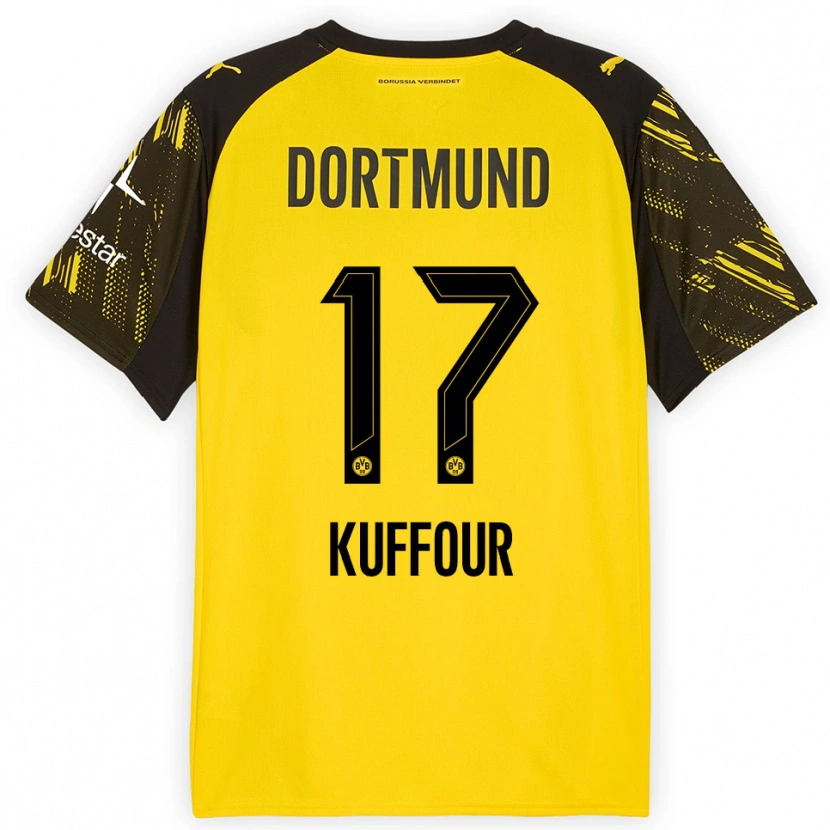 Danxen Män Lloyd-Addo Kuffour #17 Gul Svart Hemmatröja Matchtröjor 2025/26 Tröjor T-Tröja