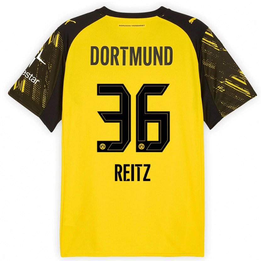 Danxen Män Tony Reitz #36 Gul Svart Hemmatröja Matchtröjor 2025/26 Tröjor T-Tröja