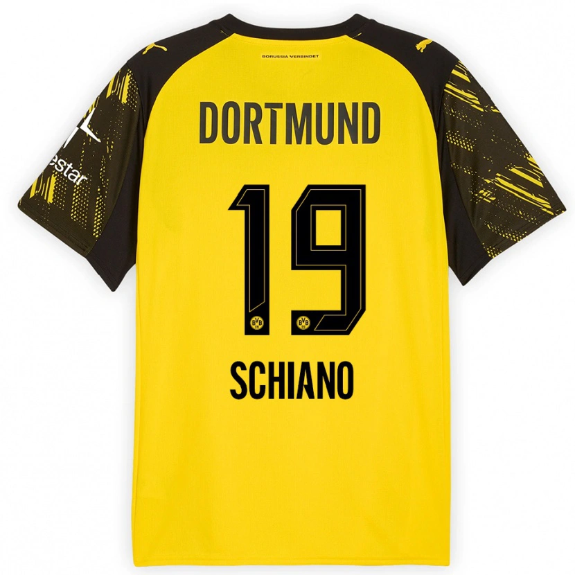 Danxen Män Emilio Schiano #19 Gul Svart Hemmatröja Matchtröjor 2025/26 Tröjor T-Tröja