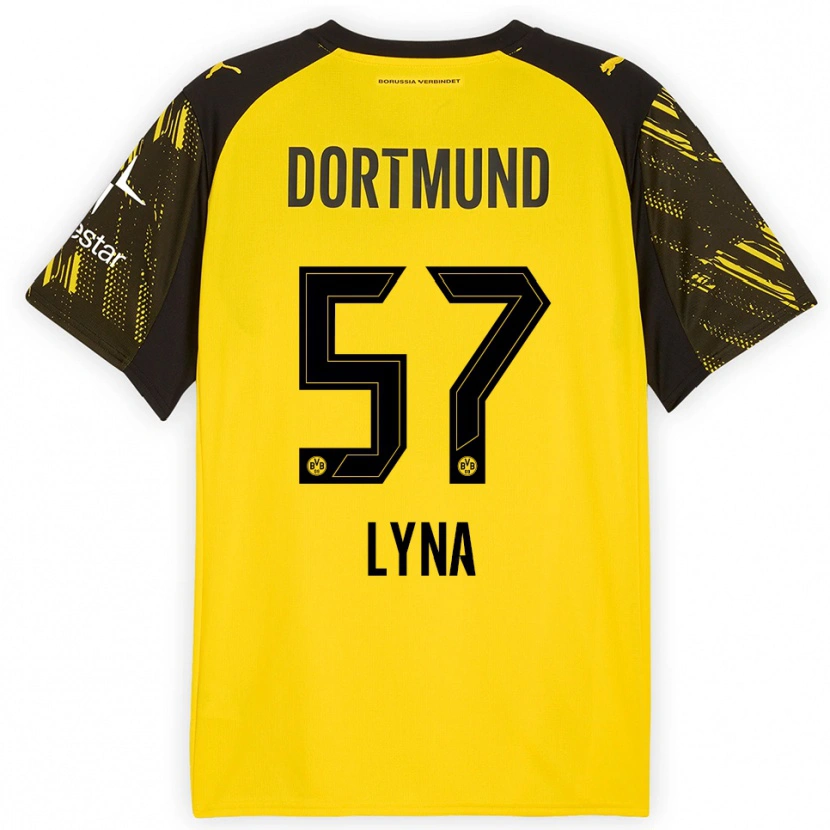 Danxen Män Schwarz Lyna #57 Gul Svart Hemmatröja Matchtröjor 2025/26 Tröjor T-Tröja