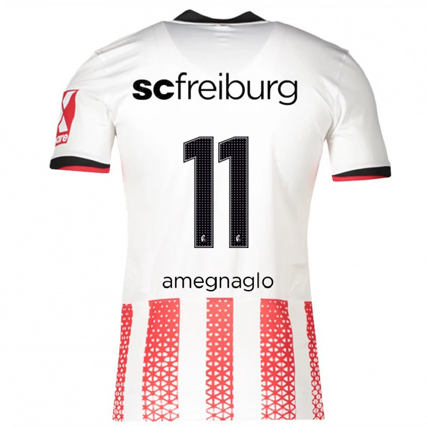 Danxen Män David Amegnaglo #11 Vit Röd Hemmatröja Matchtröjor 2025/26 Tröjor T-Tröja