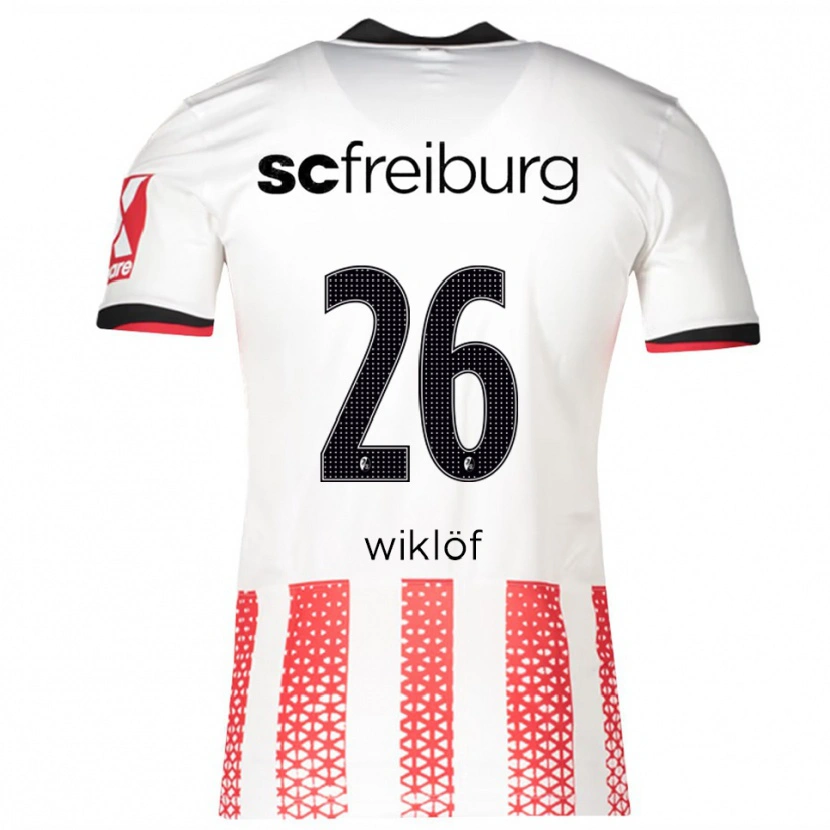 Danxen Män Oscar Wiklöf #26 Vit Röd Hemmatröja Matchtröjor 2025/26 Tröjor T-Tröja