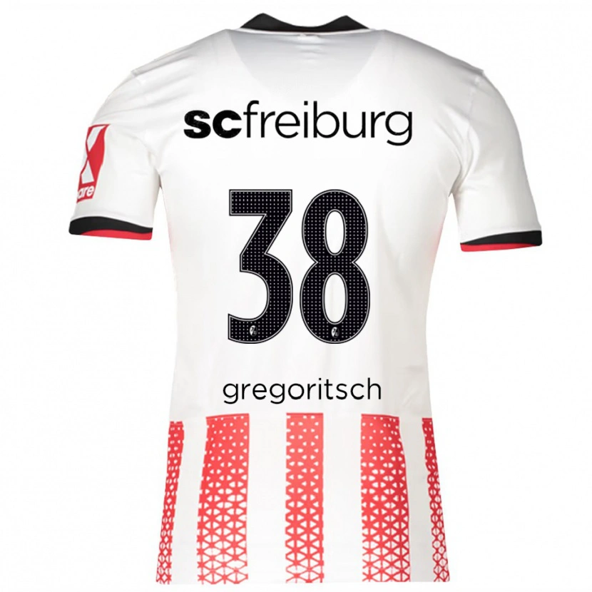 Danxen Män Michael Gregoritsch #38 Vit Röd Hemmatröja Matchtröjor 2025/26 Tröjor T-Tröja