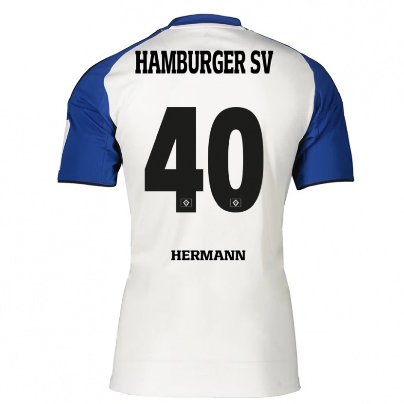 Danxen Män Hannes Hermann #40 Vit Blå Hemmatröja Matchtröjor 2025/26 Tröjor T-Tröja