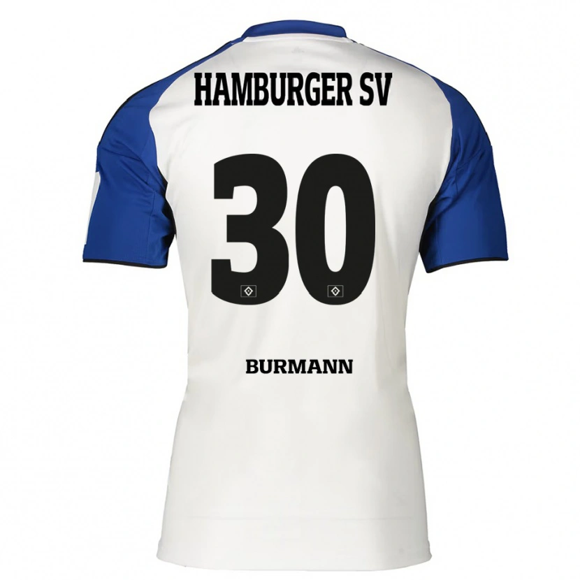Danxen Män Tarah Burmann #30 Vit Blå Hemmatröja Matchtröjor 2025/26 Tröjor T-Tröja