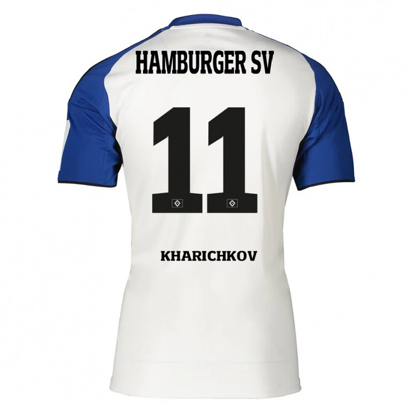 Danxen Män Valentyn Kharichkov #11 Vit Blå Hemmatröja Matchtröjor 2025/26 Tröjor T-Tröja