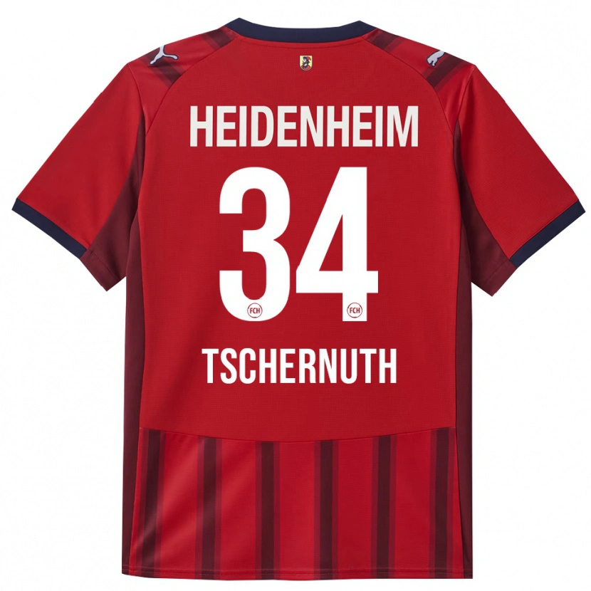 Danxen Män Paul Tschernuth #34 Röd Marinblå Hemmatröja Matchtröjor 2025/26 Tröjor T-Tröja