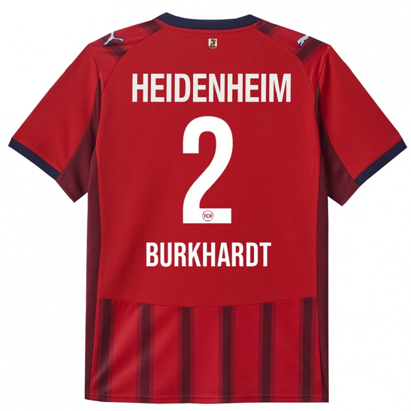 Danxen Män Hannes Burkhardt #2 Röd Marinblå Hemmatröja Matchtröjor 2025/26 Tröjor T-Tröja
