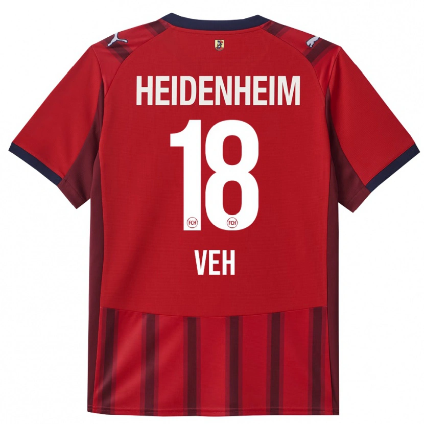 Danxen Män Lucas Veh #18 Röd Marinblå Hemmatröja Matchtröjor 2025/26 Tröjor T-Tröja