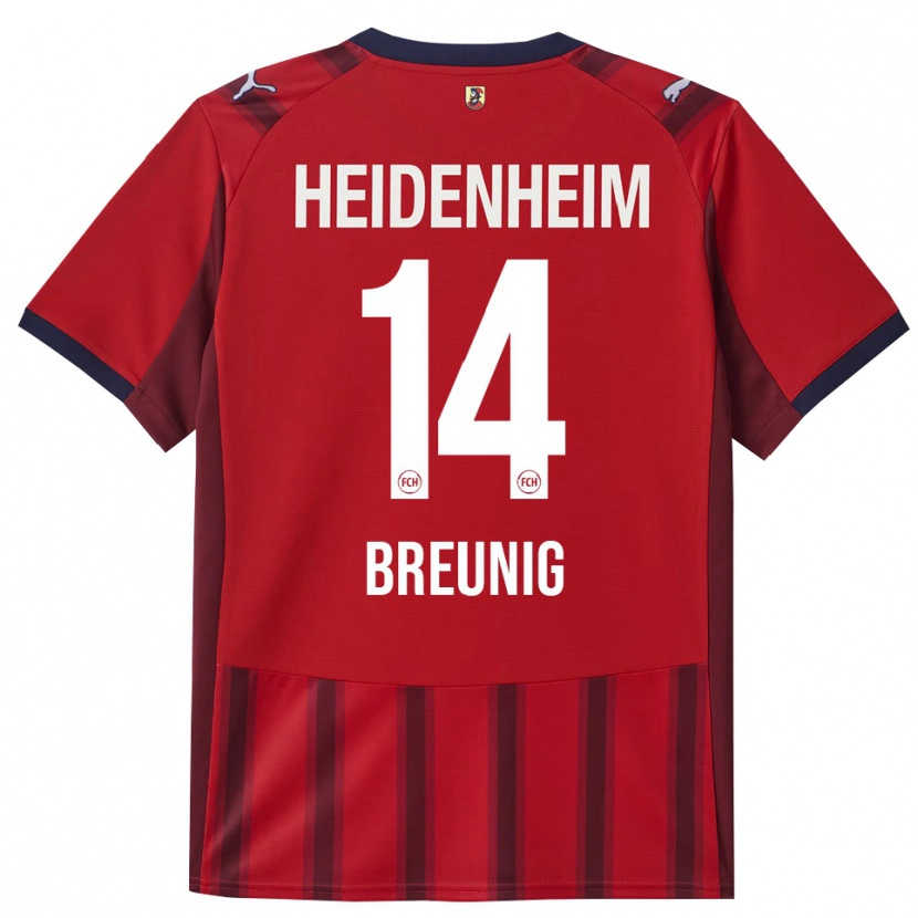 Danxen Män Maximilian Breunig #14 Röd Marinblå Hemmatröja Matchtröjor 2025/26 Tröjor T-Tröja