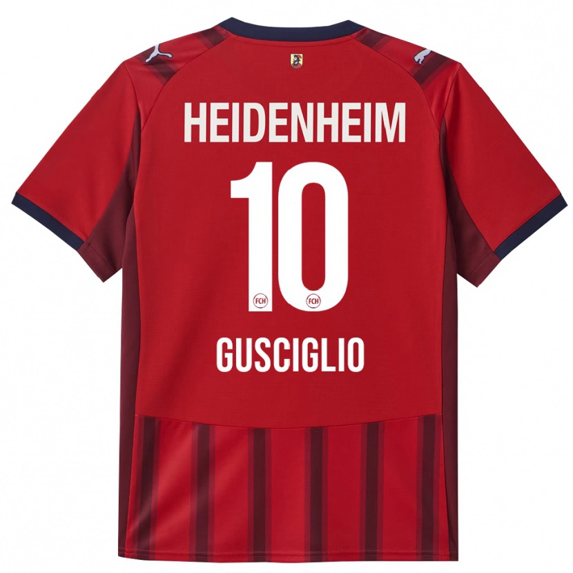 Danxen Män Alessio Gusciglio #10 Röd Marinblå Hemmatröja Matchtröjor 2025/26 Tröjor T-Tröja