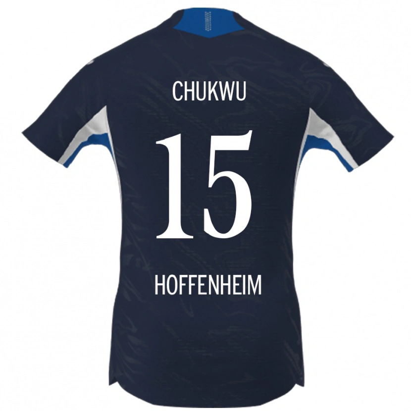 Danxen Män Emmanuel Chukwu #15 Marinblå Vit Hemmatröja Matchtröjor 2025/26 Tröjor T-Tröja
