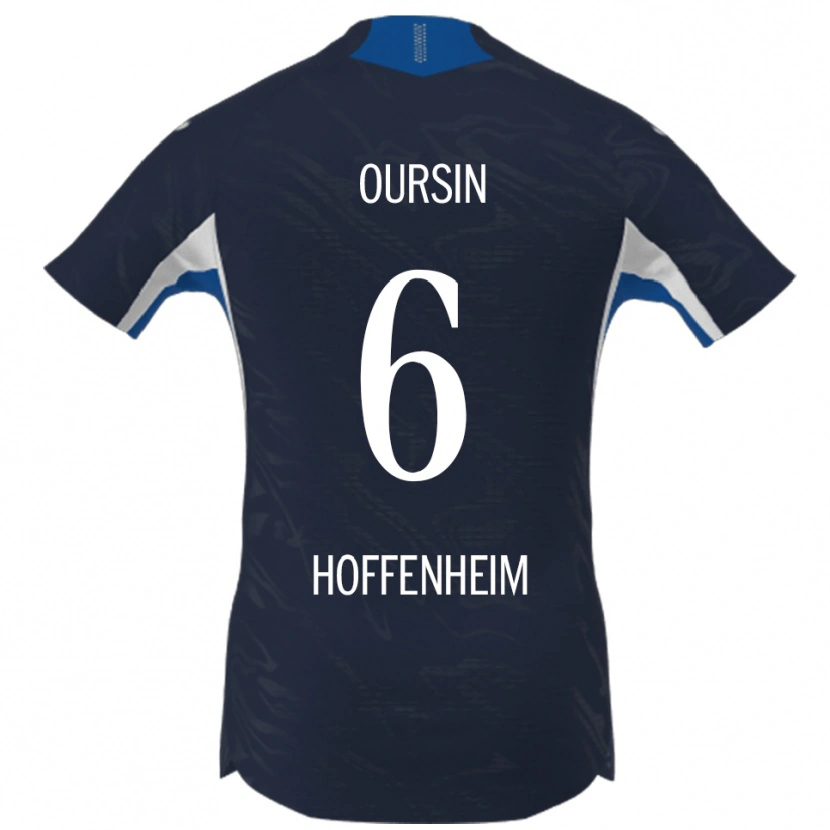 Danxen Män Fredrik Oursin #6 Marinblå Vit Hemmatröja Matchtröjor 2025/26 Tröjor T-Tröja