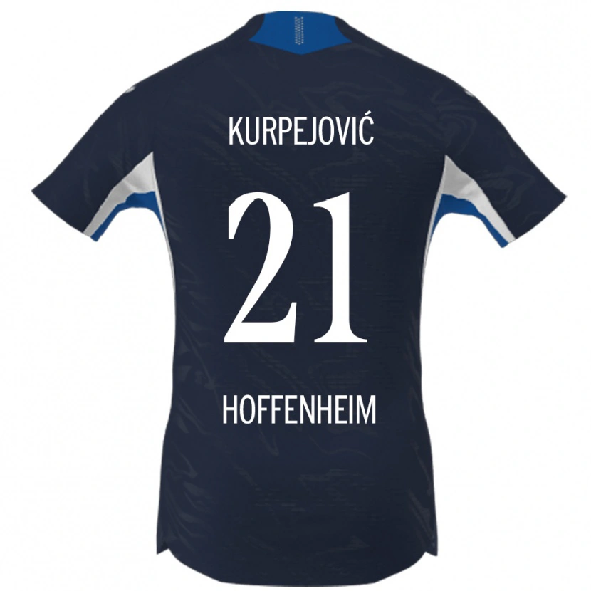 Danxen Män Albin Kurpejović #21 Marinblå Vit Hemmatröja Matchtröjor 2025/26 Tröjor T-Tröja