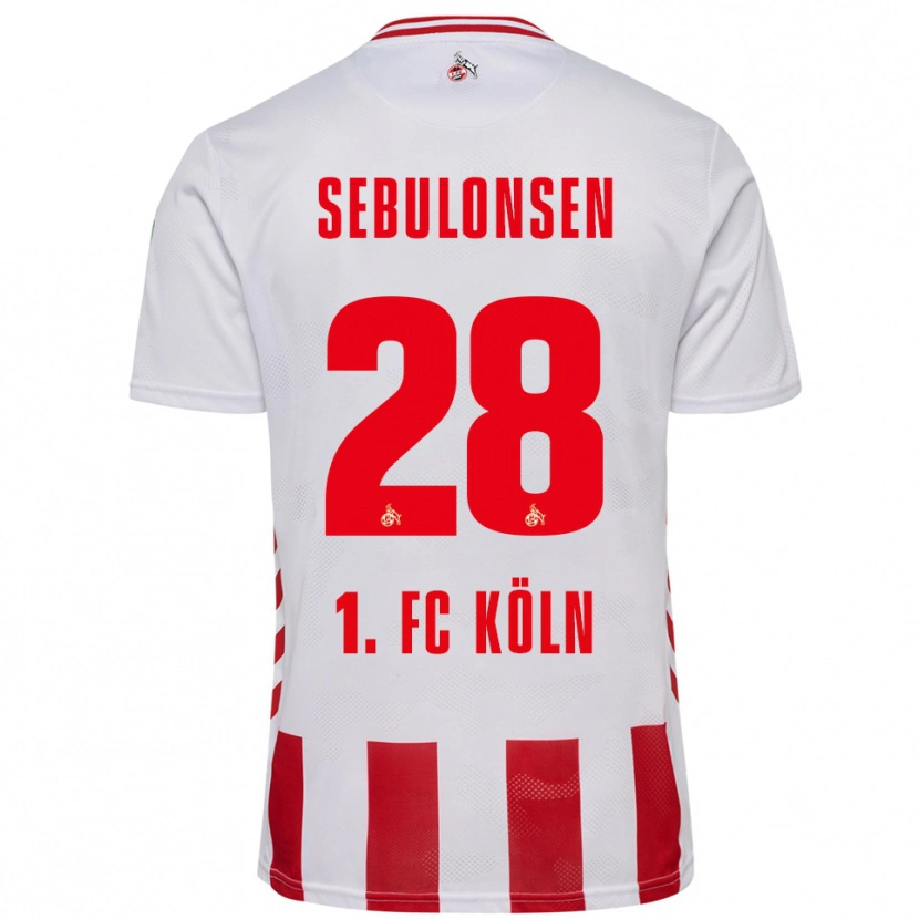 Danxen Män Sebastian Sebulonsen #28 Vit Röd Hemmatröja Matchtröjor 2025/26 Tröjor T-Tröja