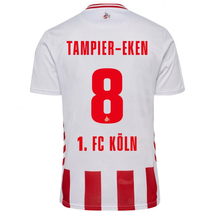 Danxen Män Pierre Tampier-Eken #8 Vit Röd Hemmatröja Matchtröjor 2025/26 Tröjor T-Tröja
