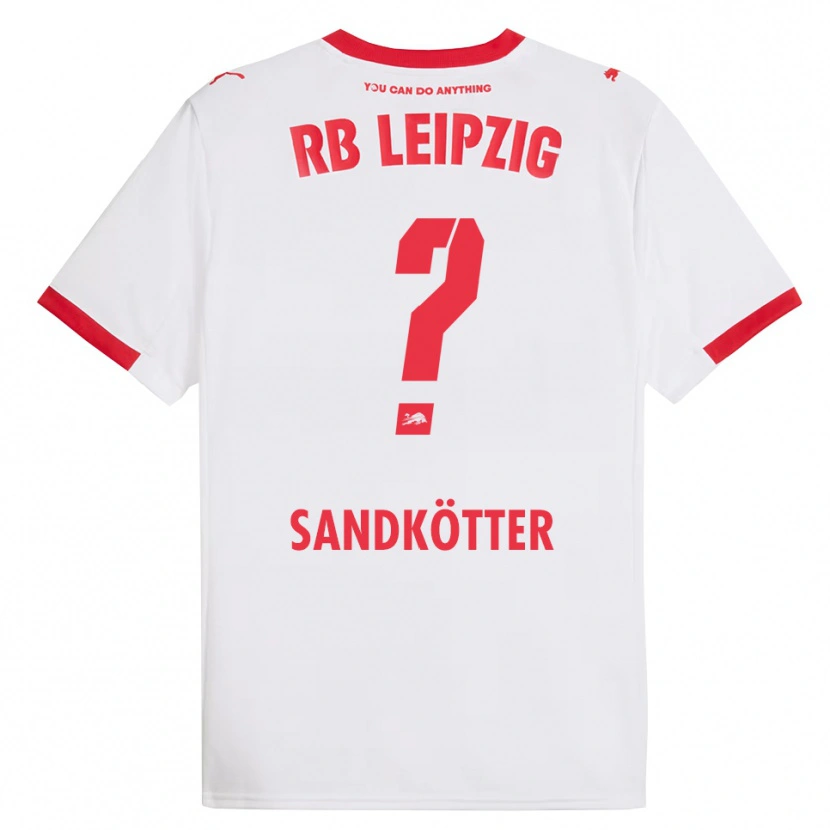 Danxen Män Constantin Sandkötter #0 Vit Röd Hemmatröja Matchtröjor 2025/26 Tröjor T-Tröja