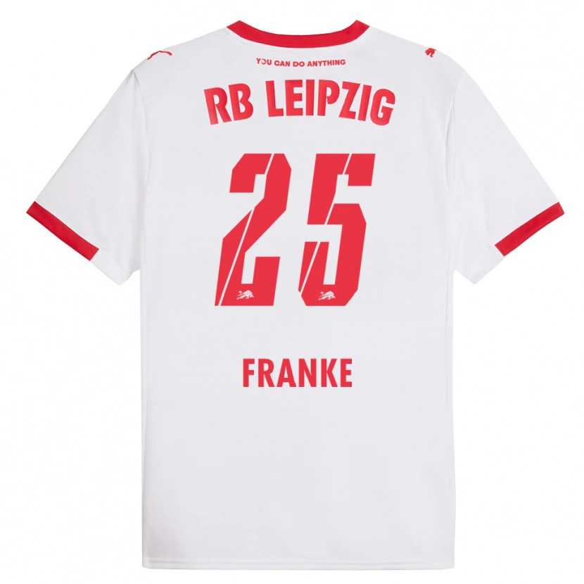 Danxen Män Lenny Franke #25 Vit Röd Hemmatröja Matchtröjor 2025/26 Tröjor T-Tröja