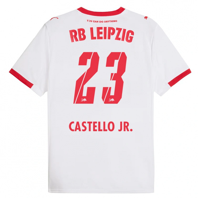Danxen Män Castello Lukeba #23 Vit Röd Hemmatröja Matchtröjor 2025/26 Tröjor T-Tröja