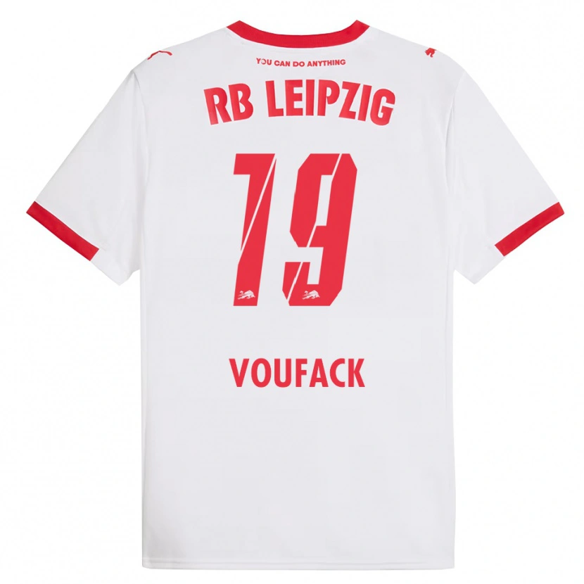 Danxen Män Lionel Voufack #19 Vit Röd Hemmatröja Matchtröjor 2025/26 Tröjor T-Tröja