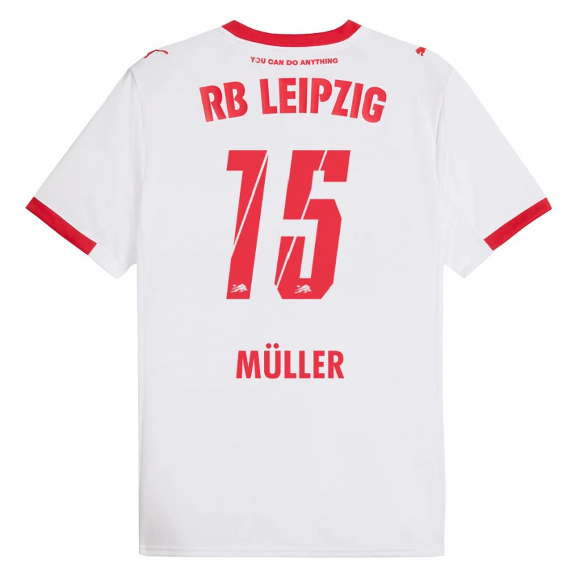 Danxen Män Hannes Müller #15 Vit Röd Hemmatröja Matchtröjor 2025/26 Tröjor T-Tröja