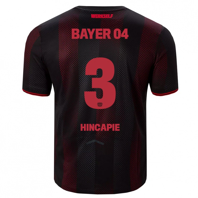 Danxen Män Piero Hincapié #3 Svart Röd Hemmatröja Matchtröjor 2025/26 Tröjor T-Tröja