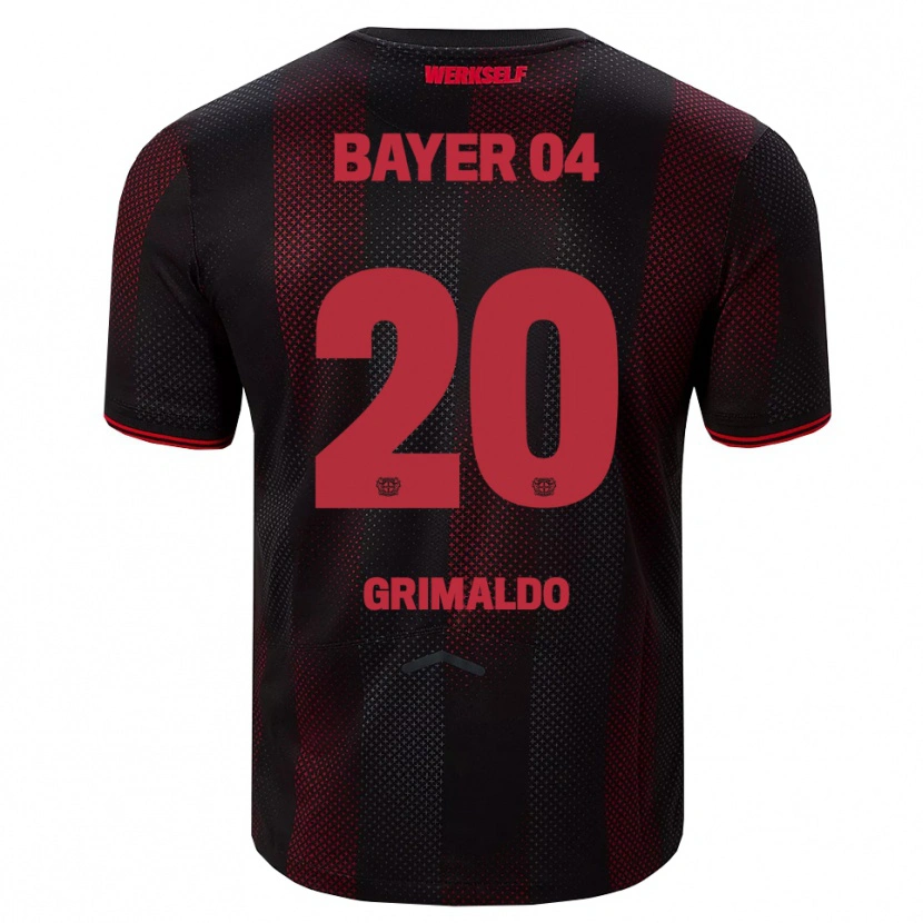 Danxen Män Alejandro Grimaldo #20 Svart Röd Hemmatröja Matchtröjor 2025/26 Tröjor T-Tröja