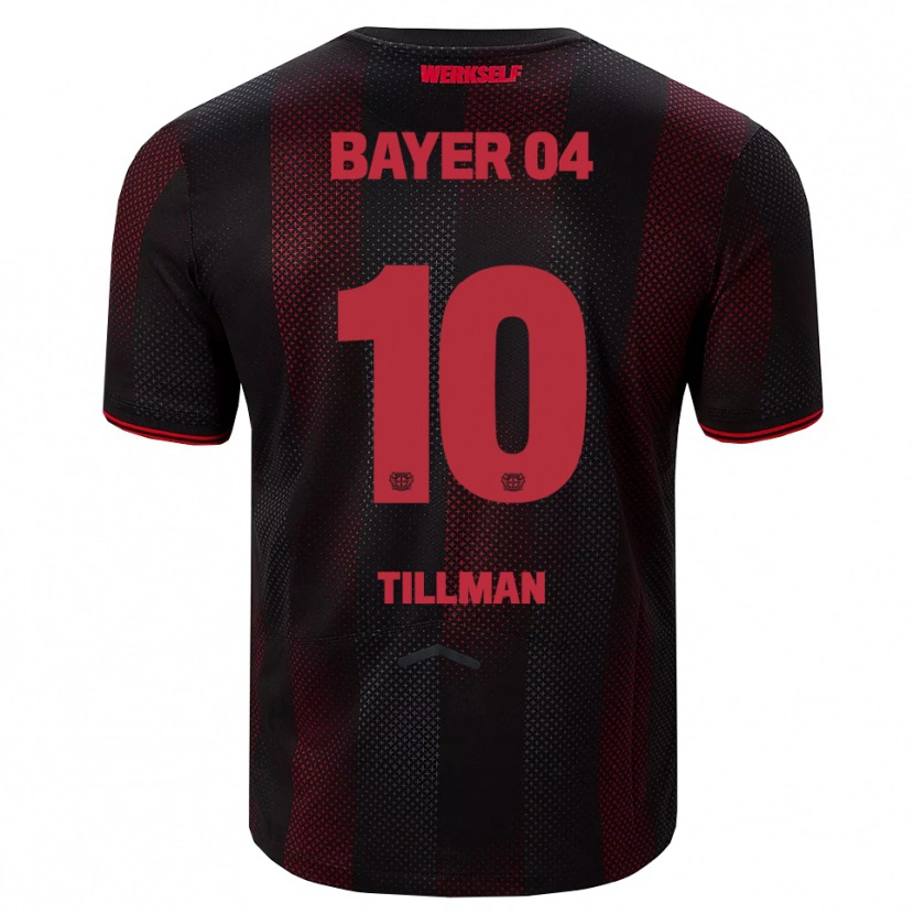 Danxen Män Malik Tillman #10 Svart Röd Hemmatröja Matchtröjor 2025/26 Tröjor T-Tröja