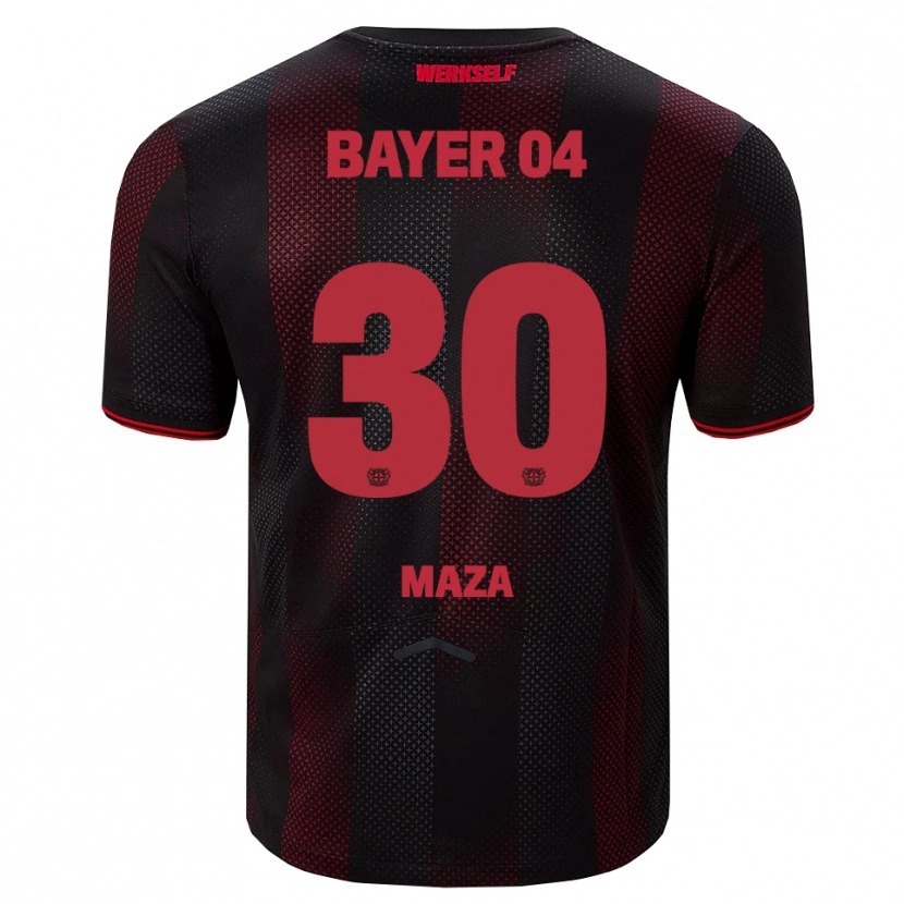 Danxen Män Ibrahim Maza #30 Svart Röd Hemmatröja Matchtröjor 2025/26 Tröjor T-Tröja