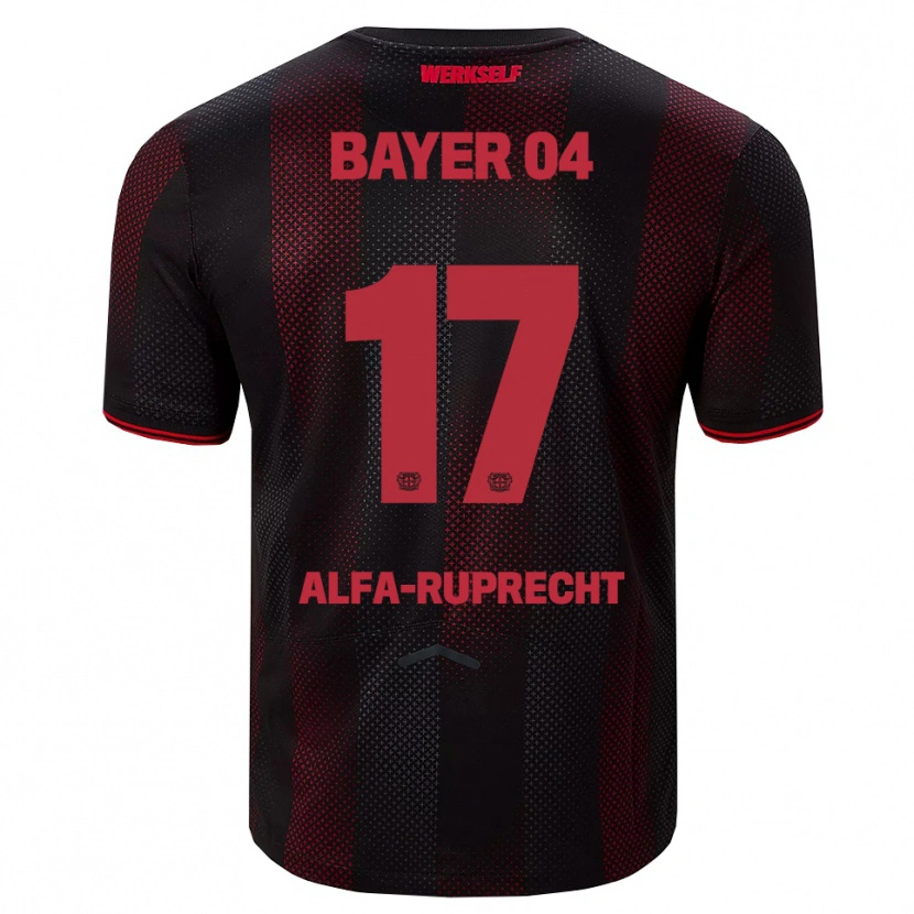 Danxen Män Farid Alfa-Ruprecht #17 Svart Röd Hemmatröja Matchtröjor 2025/26 Tröjor T-Tröja