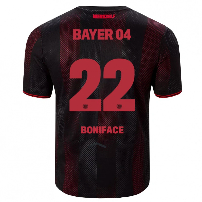 Danxen Män Victor Boniface #22 Svart Röd Hemmatröja Matchtröjor 2025/26 Tröjor T-Tröja